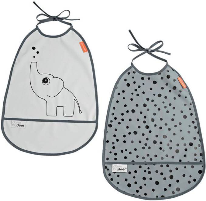 Done by Deer ™ Slabbetje 2 pack Grijs