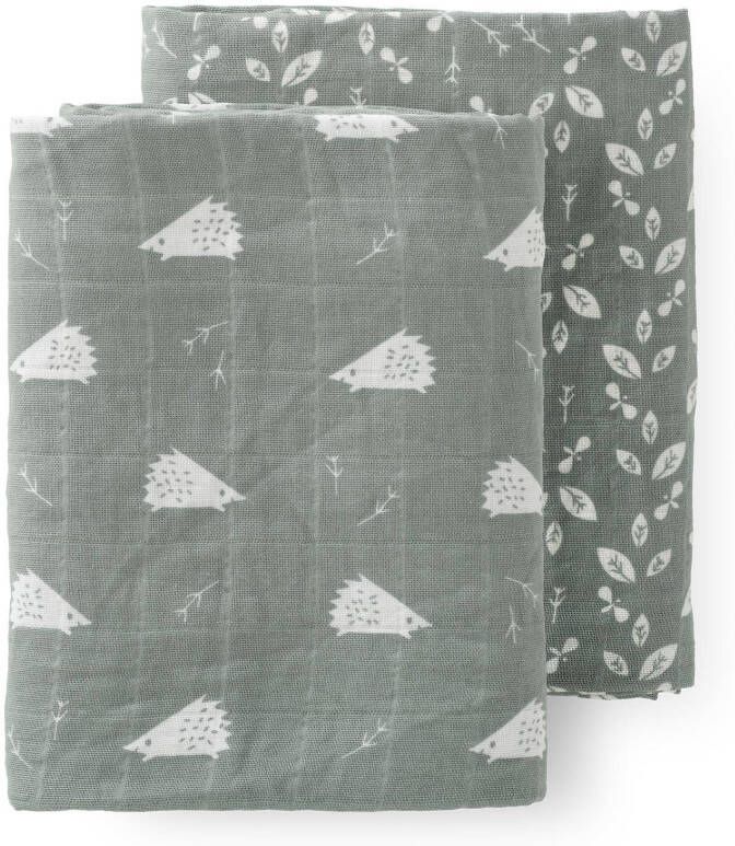 Fresk Hedgehog inbakerdoek van biologisch katoen in 2-pack